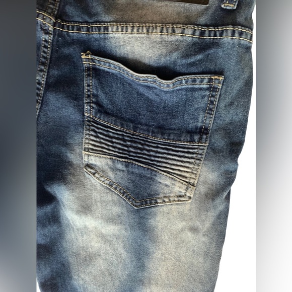 X-RAY Mens Indigo Denim Jeans Pants Stretch Blue Jeans Moto 32 X 32 - Picture 14 of 15